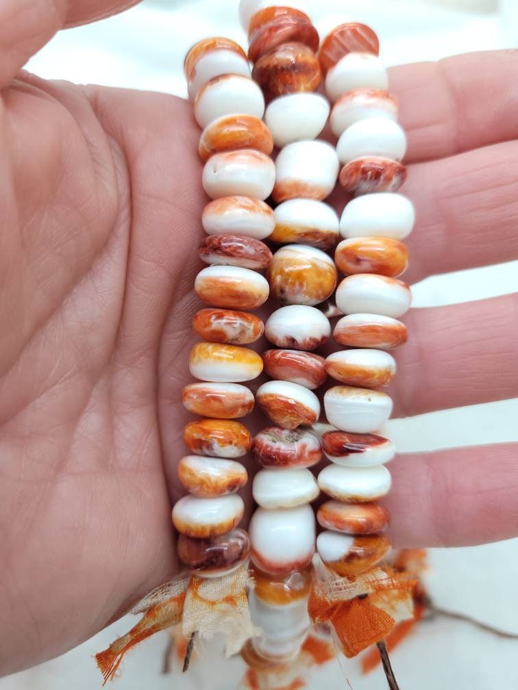 Spiny Oyster Shell Beads Irregular Size / 8-9mm / 10-12mm/Irregular Round / Orange Red White Purple / 5 inches.