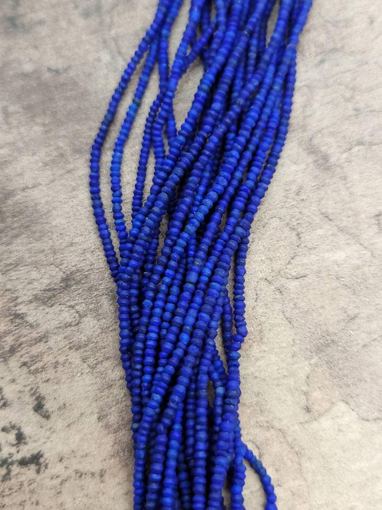 1+mm High Quality Natural Tiny Heishi Lapis Lazuli Saucer Shaped Beads / Jewelry Supplies / Beautiful Beads From Afghanistan / Heisi Beads.