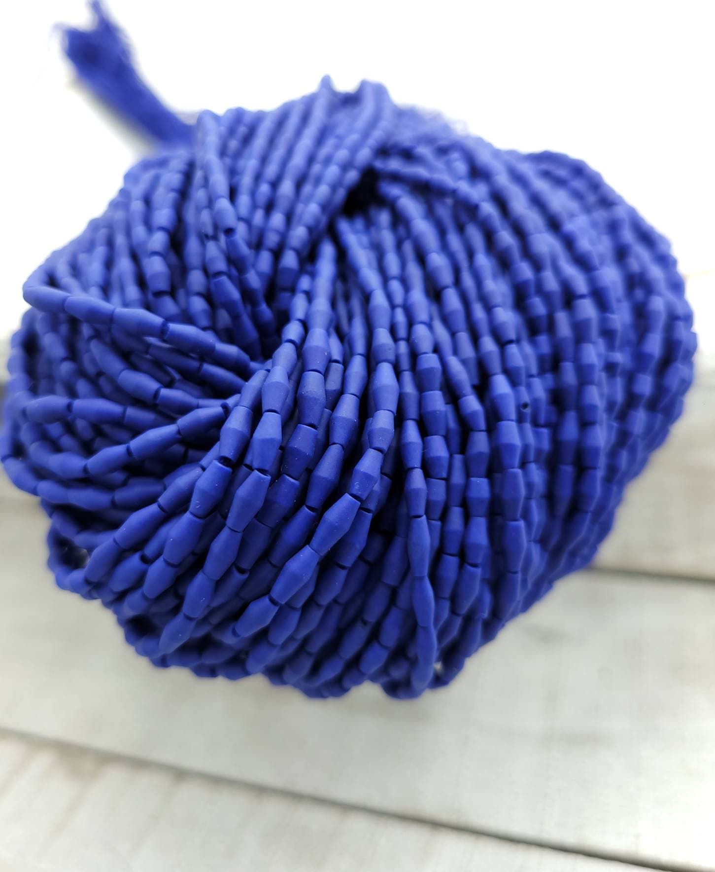 Blue Bicone Howlite Beads From Afghanistan 4-5mm x 2mm Strand 13" / Jewelry Making Supplies.