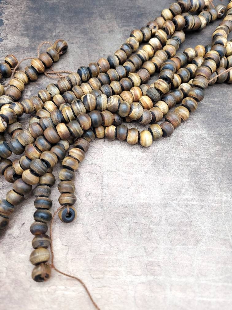Buffalo Horn Bone Beads  / Round Spacer Genuine  Water Buffalo  Horn  Beads / Carved Beads / Native American / African / Jewelry  Supplies