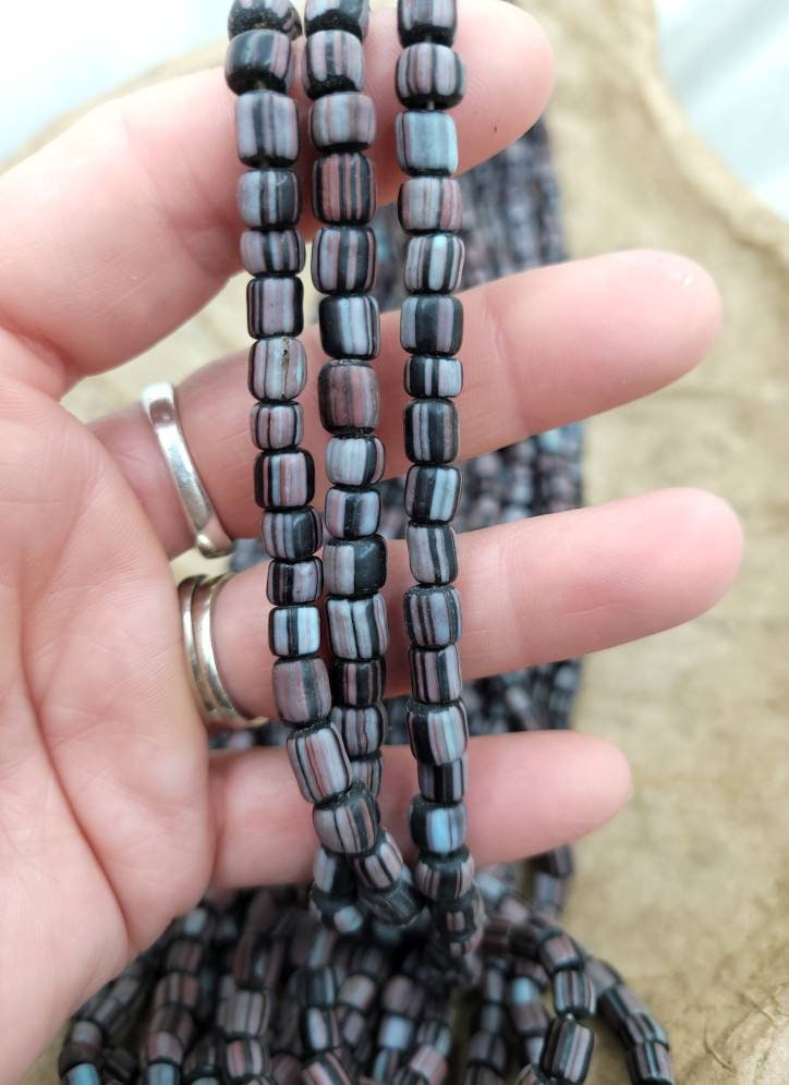 Beautiful Glass Beads Handmade From Thailand 5-8mm x 5-6mm / Strand 10 "Or 22" / Jewelry Supplies./ Indonesian Lampwork Beads/Java.