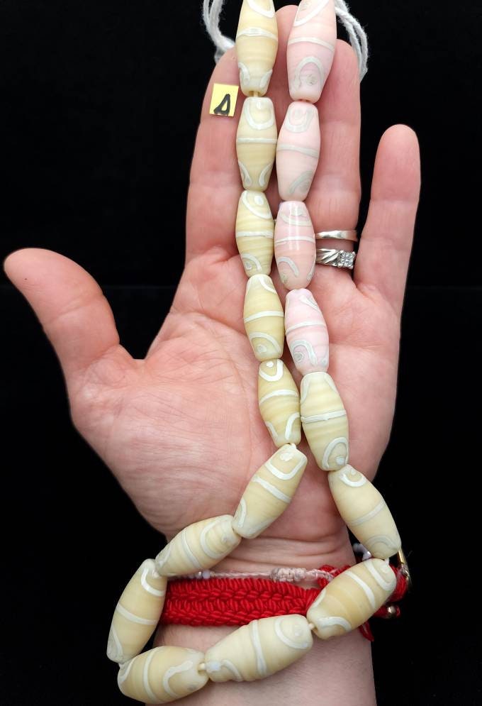 Tubular Glass Beads Hand Made From Thailand / Insonesia Beads / Lampwork beads / 18 "Strand / Jewelry Making Supplies.