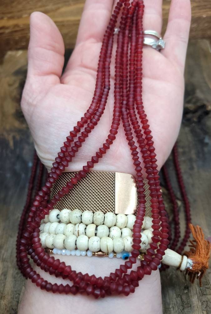 Beautiful Carnelian Opaca Saucer Shape Beads 4mm / Jewelry Supplies / Genuine Carnelian Three Strand Necklace 18", Opaque.