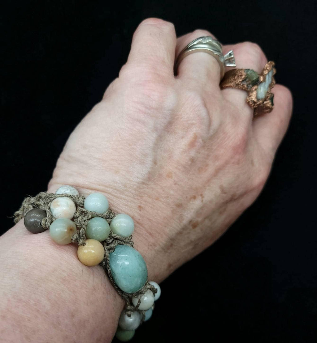 Reflections | Hemp | Amazonite | Hand Twined