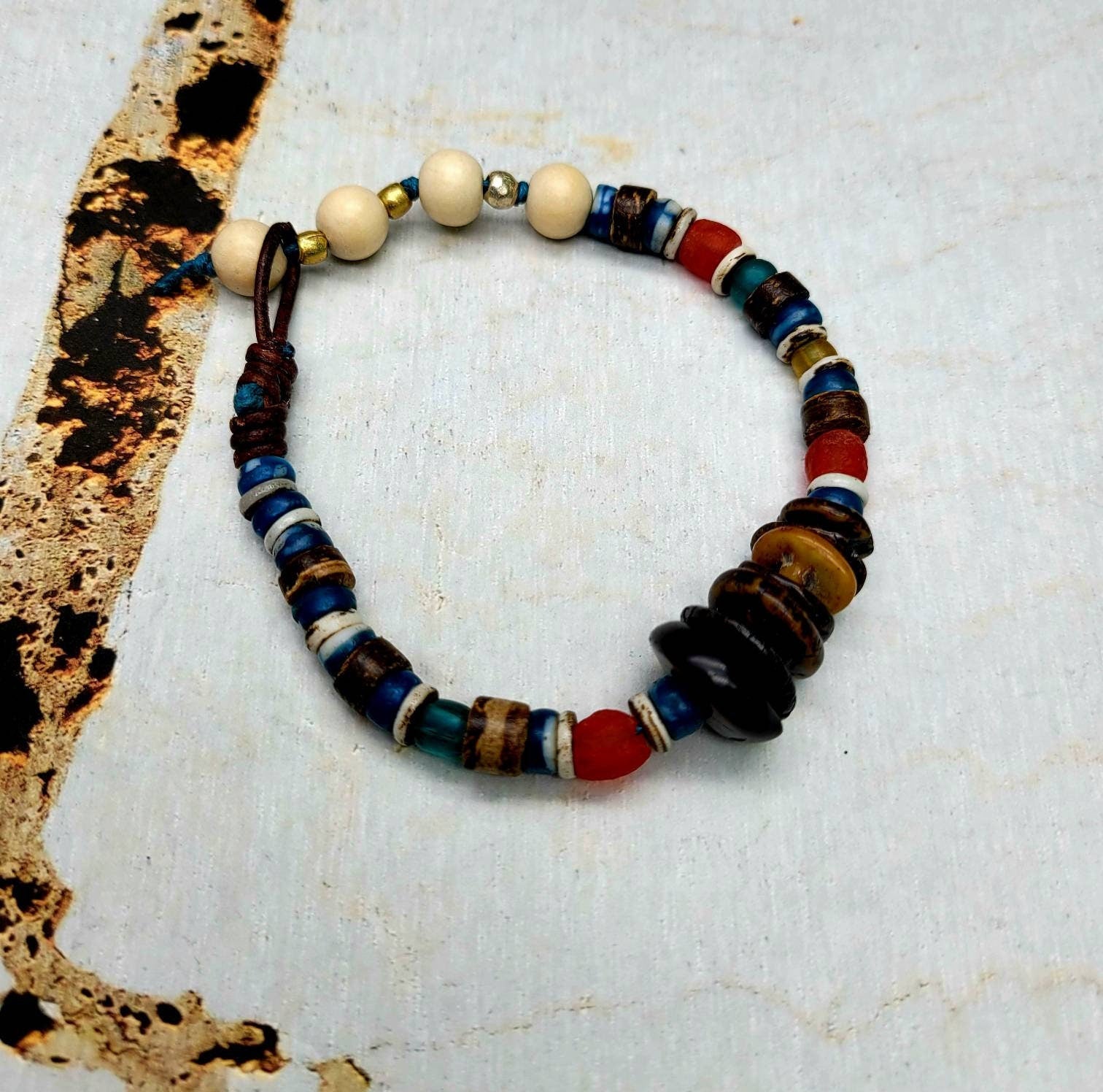 bracelet hippie, boho, ethnic, kakamba beads, African bracelet