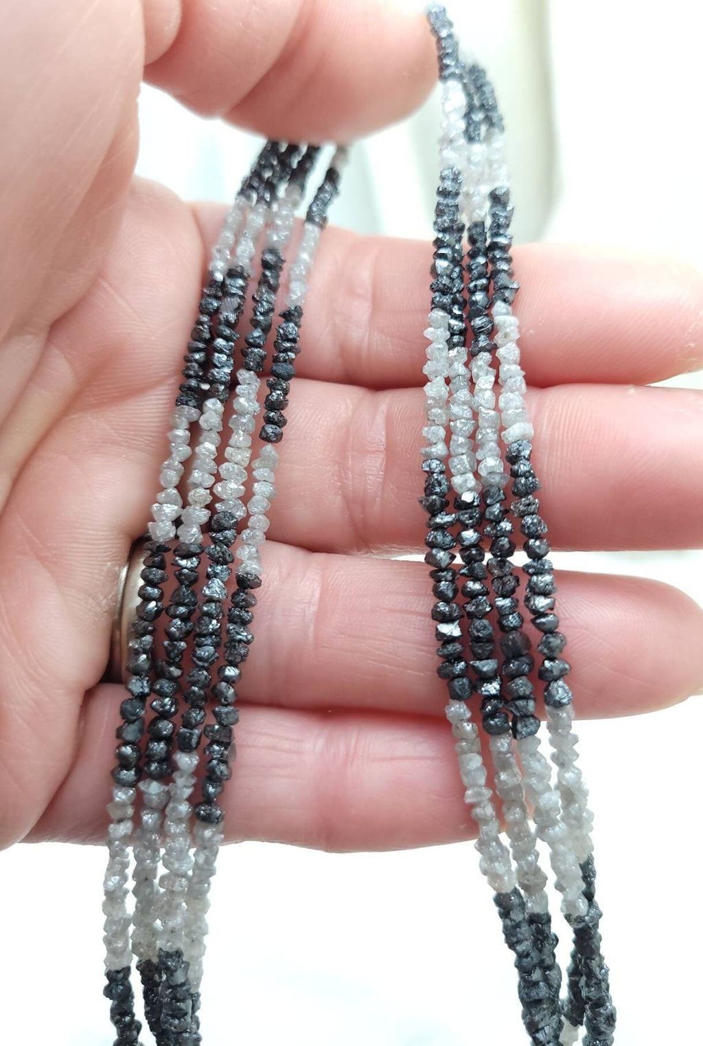 Authentic Uncut Diamond AAA / Raw Natural / Raw Diamond Jewelry Supplies / 2mm-3mm / Diamonds Gray Blue Black / Full Strand or 10 Diamonds.