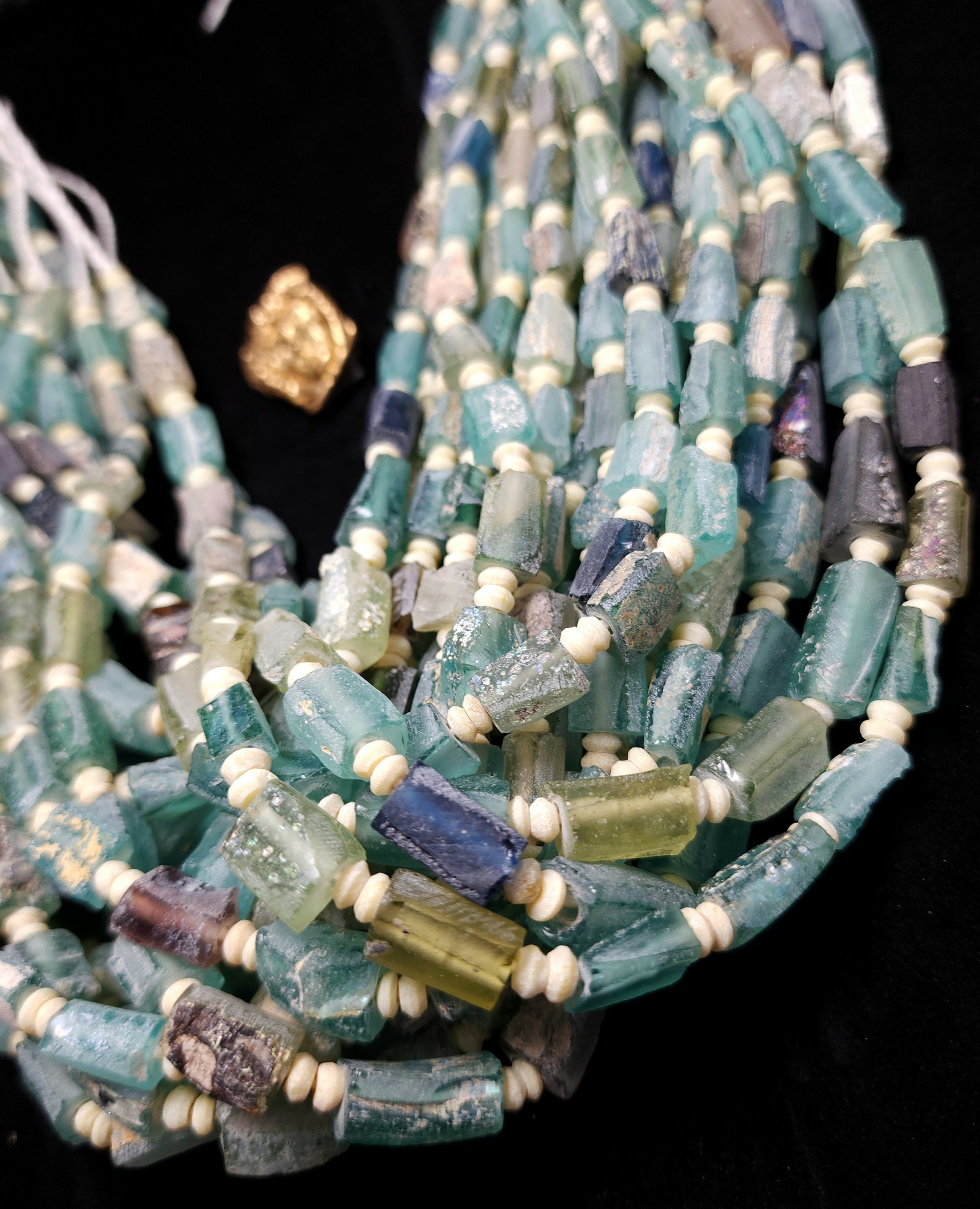 Antique Roman Glass, with a remarkable history spanning over 2000 years, this genuine glass is ideal for crafting exquisite jewelry.