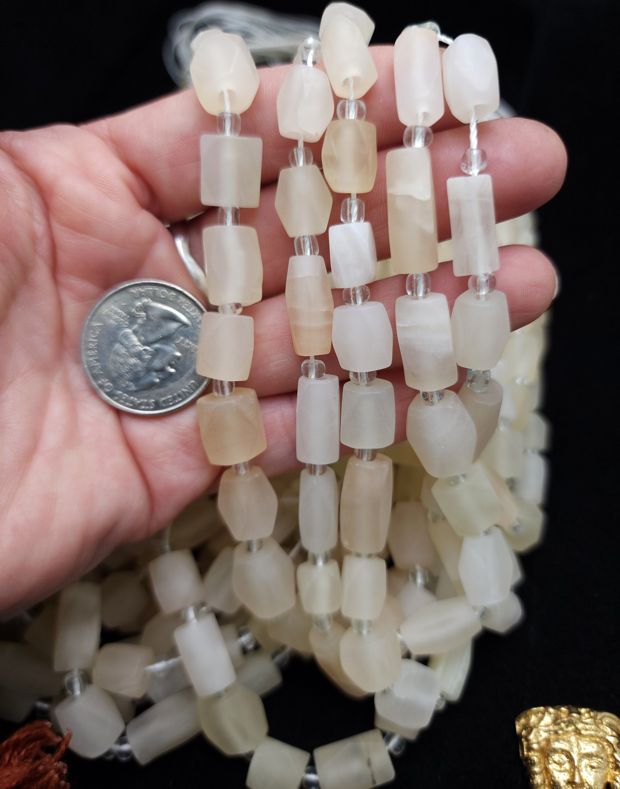 Authentic Old Calcite From Afghanistan, Strand 15" 9-17mm [24-26], Natural stones, Jewelry Making Supplies.