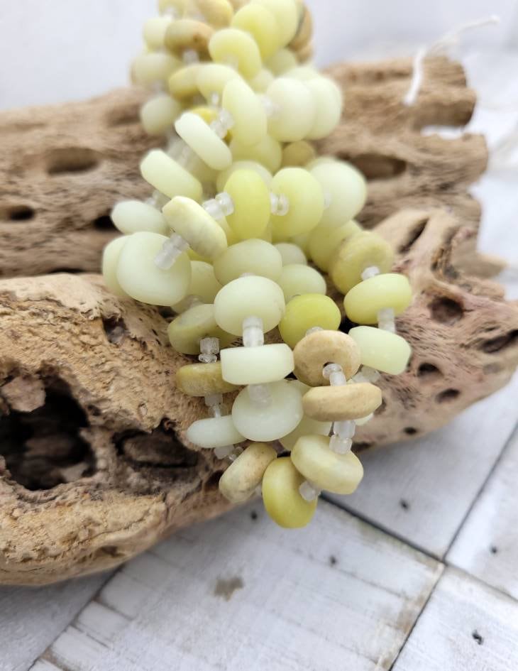 Natural Lemon Calcite Not Dyed/Genuine Calcite Disc Beads From Afghanistan / Choose Strand Length 7 "Or 14" 9-10mm x 4-5mm/Jewelry Supplies.