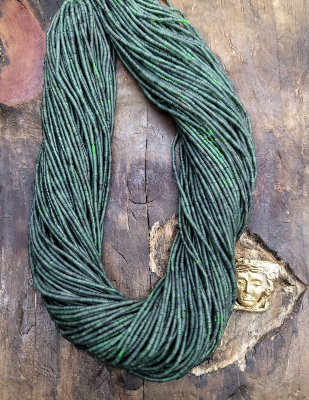 Heishi Natural Tube Shaped  Jade Beads Strand 12-13" Option to Choose 1.5-2mm or 2-3mm / Natual Beads Jade Afghanistan / Jewelry Supplies.