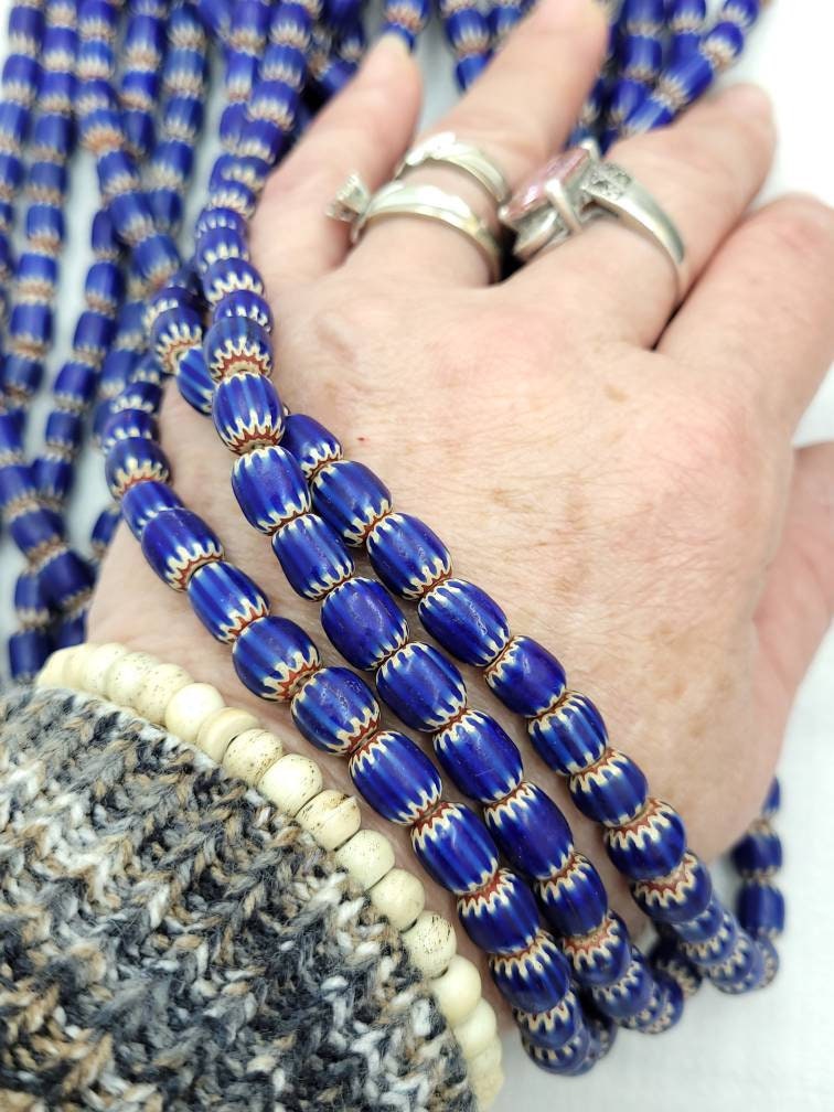 Multilayer Chevron Beads From Java Indonesia /7-9mm x 7-8mm Choose Full Strand 21" Inches 62-64 Or Half Strand / Vintage / Jewelry Supplies