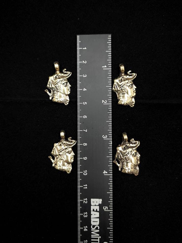 Afghani Artisan Hands Brass Pendants 30mm Long x 18mm Wide / Vintage / Tribal / Ethnic  / Jewelry Making Supplies.