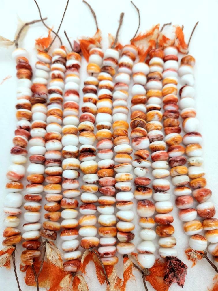 Spiny Oyster Shell Beads Irregular Size / 8-9mm / 10-12mm/Irregular Round / Orange Red White Purple / 5 inches.