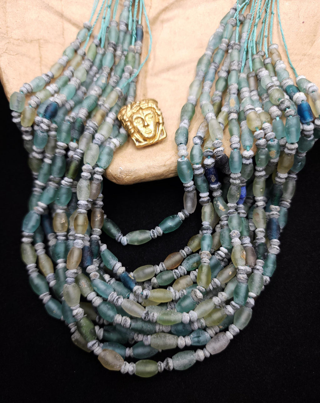 Ancient Roman Glass Full Strand 14" 7-10mm / Genuine Roman Glass Beads / Found Roman Glass Beads From Afghanistan / Jewelry Supplies.