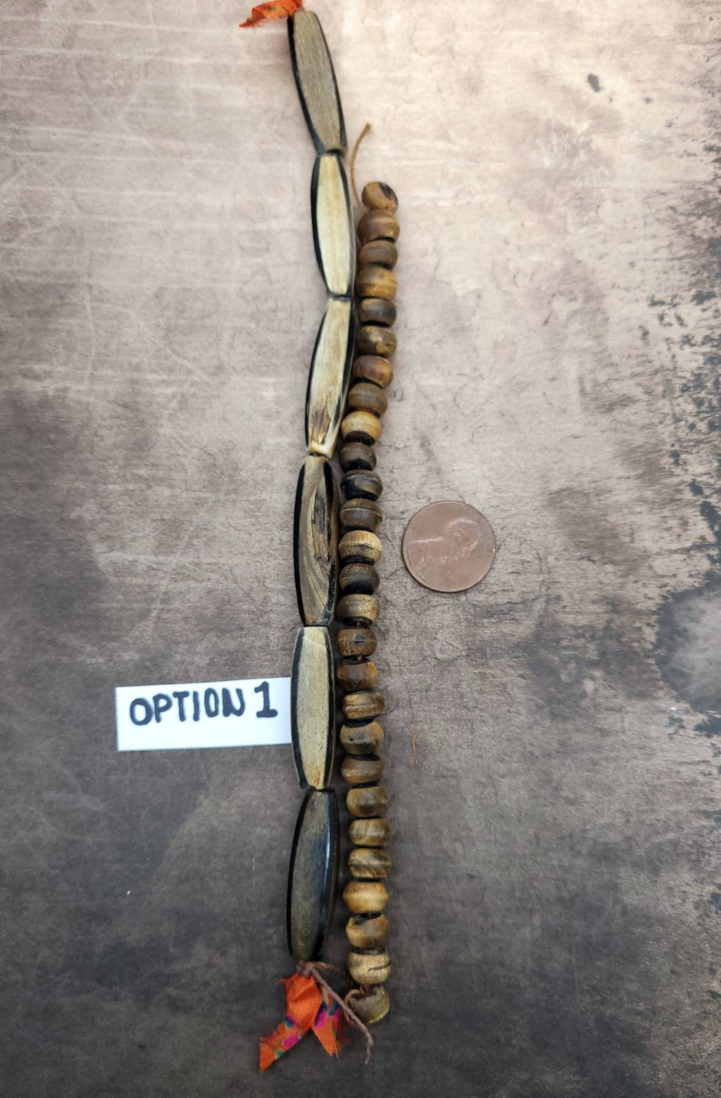 Handmade Horn Bone Beads/Two Strand Lot of Horn Bone Beads / Jewelry Supplies.