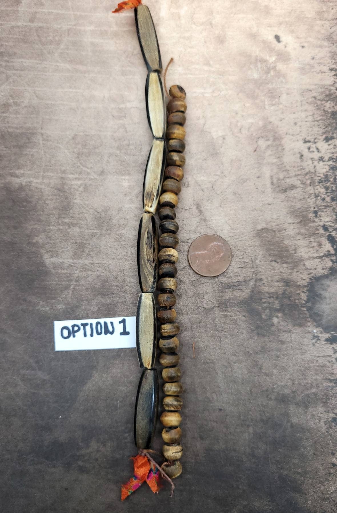 Handmade Horn Bone Beads/Two Strand Lot of Horn Bone Beads / Jewelry Supplies.