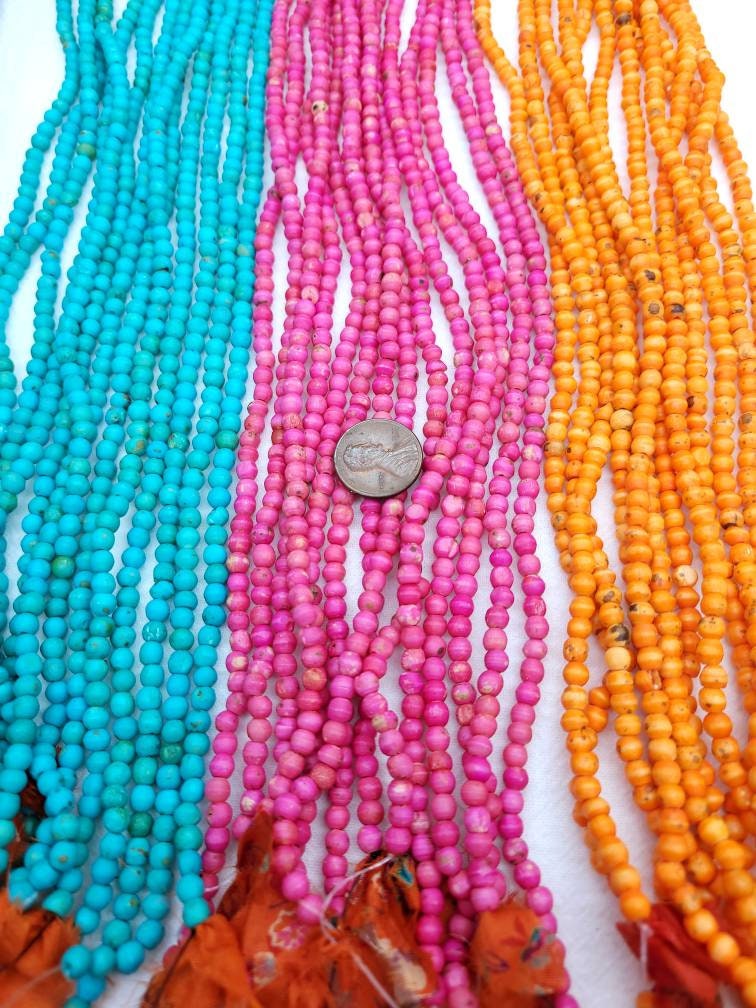 Beautiful Handmade Water Buffalo Bone Beads 4x4-4x5mm / 12 inches strand 70-74 Beads / Jewelry Supplies.