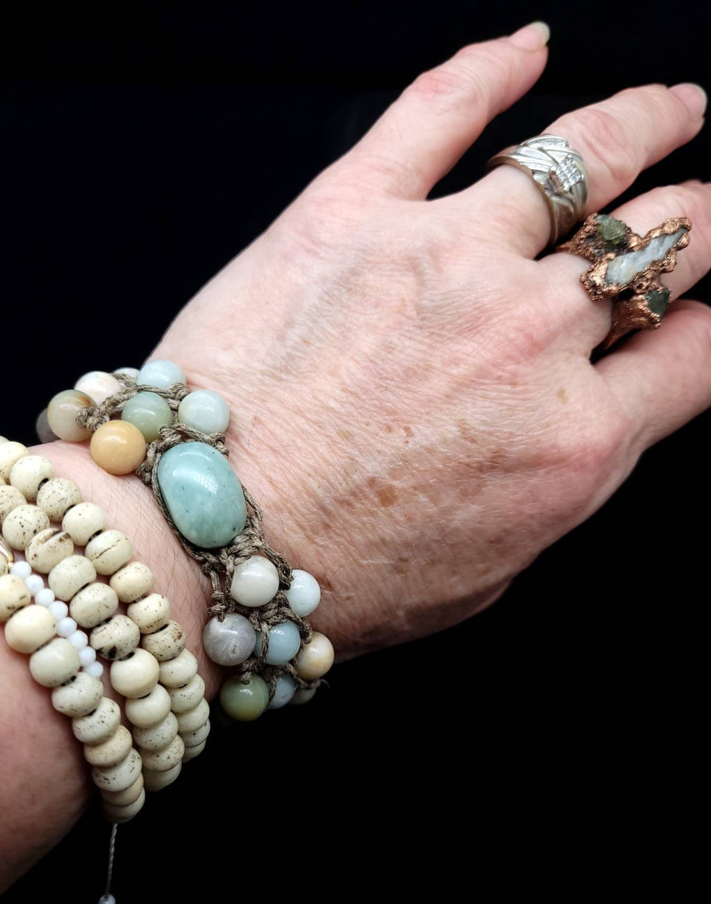 Reflections | Hemp | Amazonite | Hand Twined