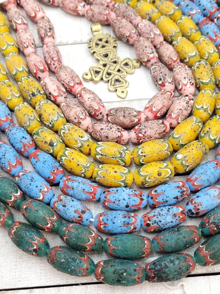 Rustic Chevron Style Beads, Handcrafted From Thailand, 8 Beads  22-23x11mm, Unusual Beads, Lampwork Beads, Jewelry Making Supplies,  Craft.