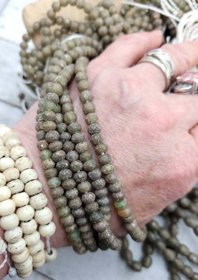 Wow So Beautiful Ancient Roman Glass Strand 6 "Inch Long Choice 6x4mm or 8x6mm / Jewelry Supplies.