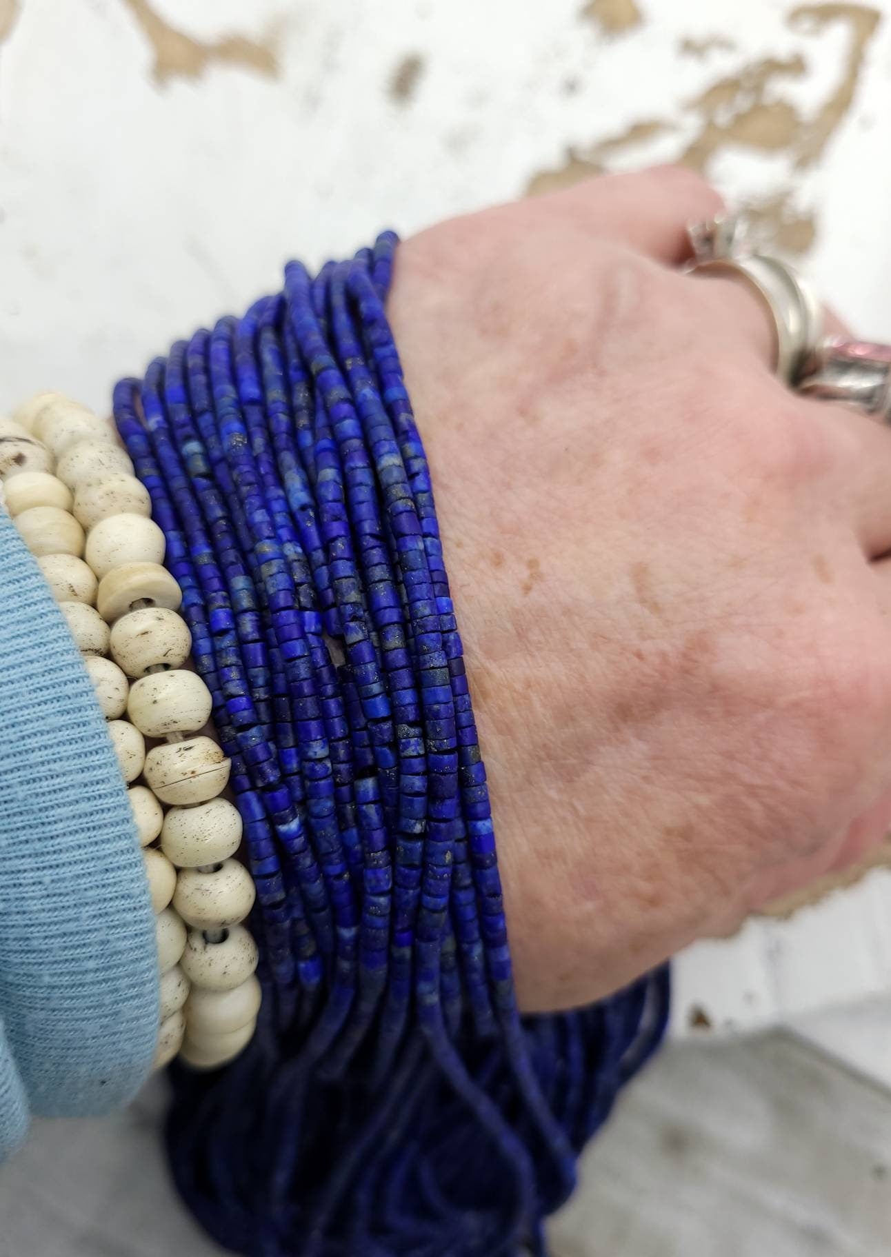 Beautiful Heishi LapisLazuli Beads From Afghanistan 2x2mm Strand 14" Long/Jewelry Supplies/ High Quality / Natural Precious Stones.
