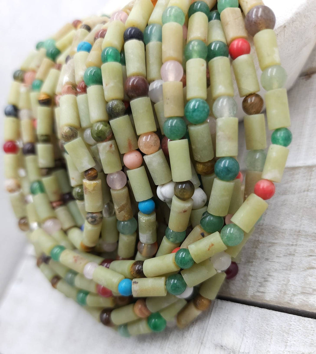 Beautiful Necklace Natural Jade From Afghanistan  12-12.5" Beads 4-5mm and 9-10×5mm/  Gift For Her / Gift For Him / Healing Stone Necklace.