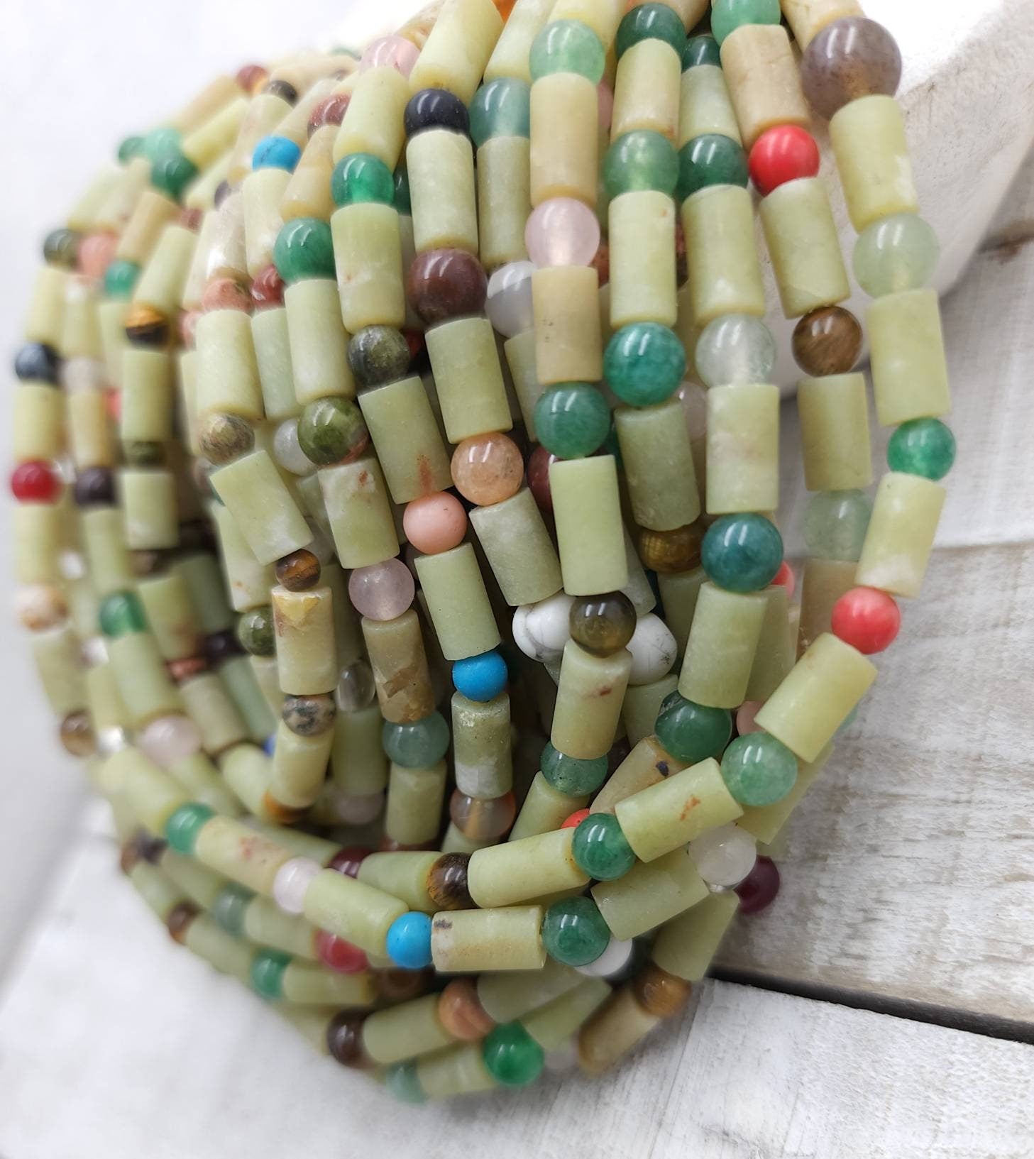 Beautiful Necklace Natural Jade From Afghanistan  12-12.5" Beads 4-5mm and 9-10×5mm/  Gift For Her / Gift For Him / Healing Stone Necklace.