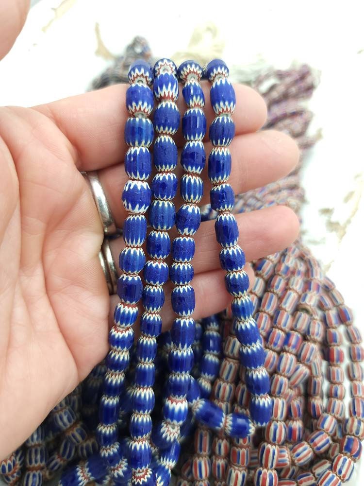 Multilayer Chevron Beads From Java Indonesia /7-9mm x 7-8mm Choose Full Strand 21" Inches 62-64 Or Half Strand / Vintage / Jewelry Supplies