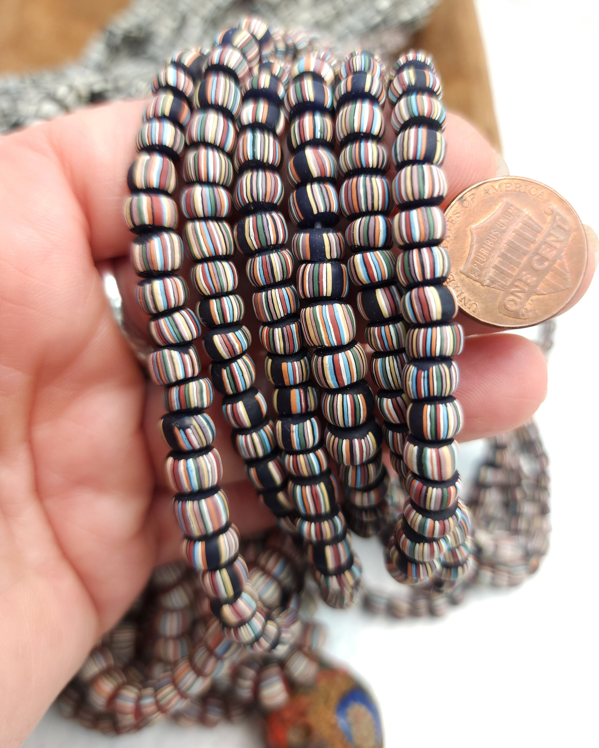 Full Strand 23" Venetian Style Currant Glass Beads 5-6mm Option To Choose / Jewelry Supplies / Java Lampwork beads / Indonesia