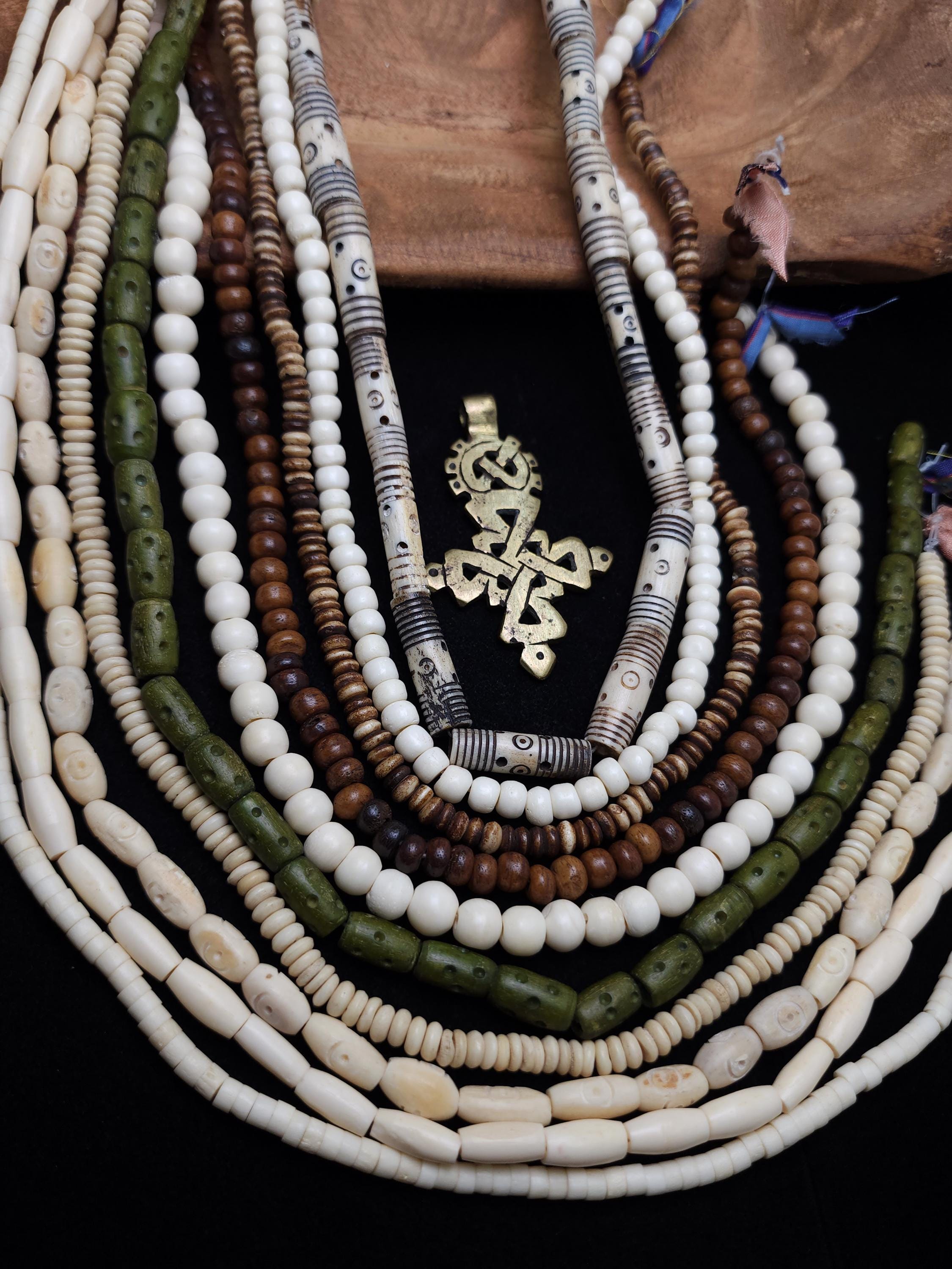 Lot of 10 Full Strands 14-16" Long / Buffalo Bone Beads / Assorted Natural Bone Beads 4-9mmx 3-26mm / Wholesale / Jewelry Making / Crafts /