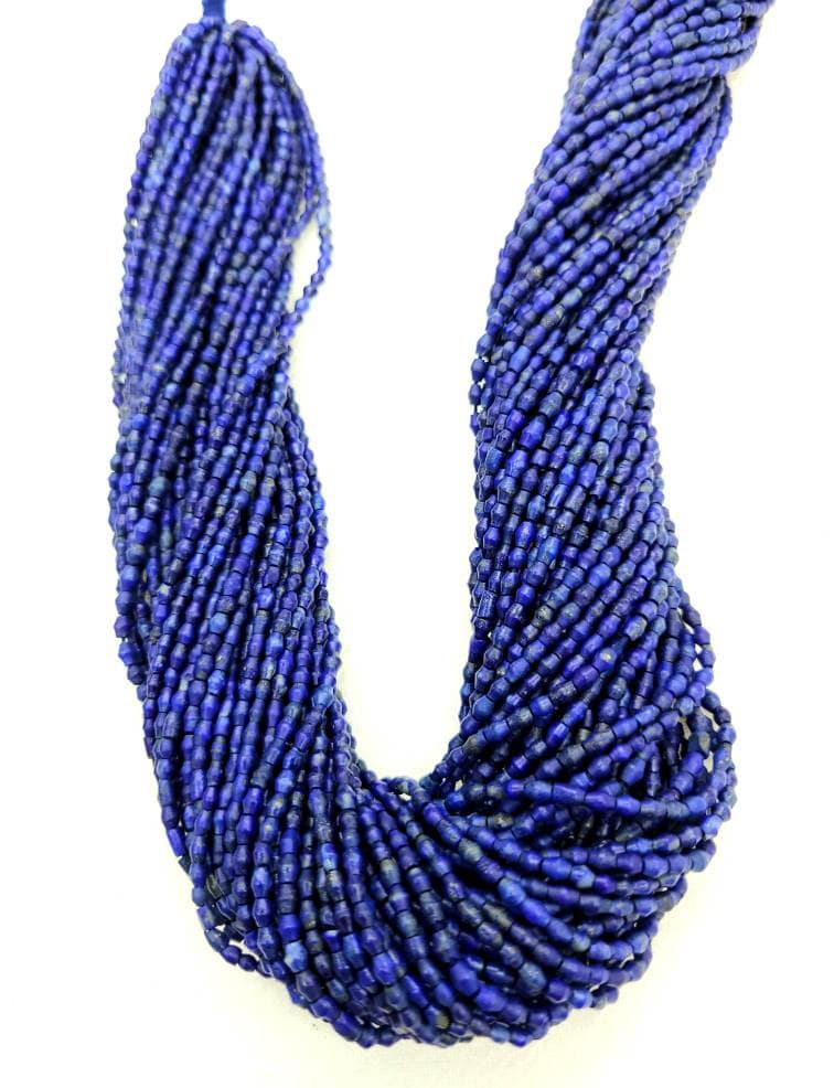 Natural Heishi Faceted Genuine Lapis lazuli  Beads  3-4mm 15"+Long Strand / 4-5mm 15"+ Long Strand/Jewelry Supplies.