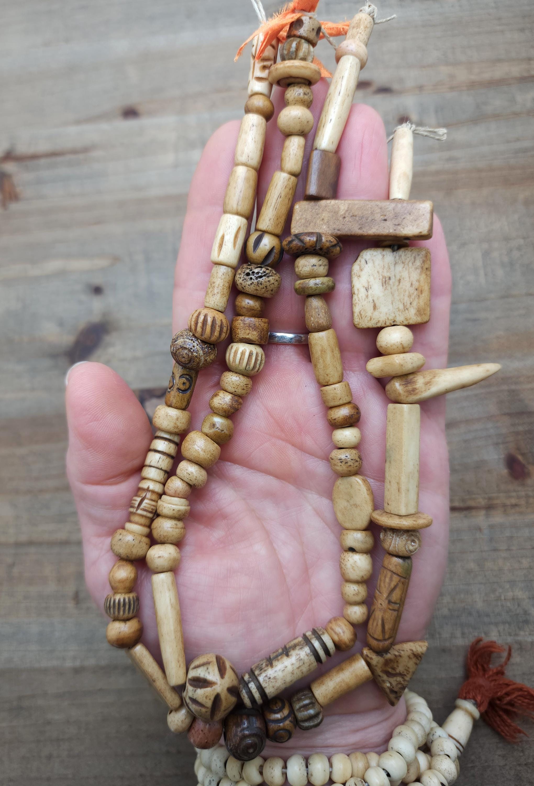 Beautiful Bone Beads Without Animal Suffering /Strand 14" 6-25mm Variety to Choose / Vintage Boho Navajo Tribal  Ethnic / Jewelry Supplies