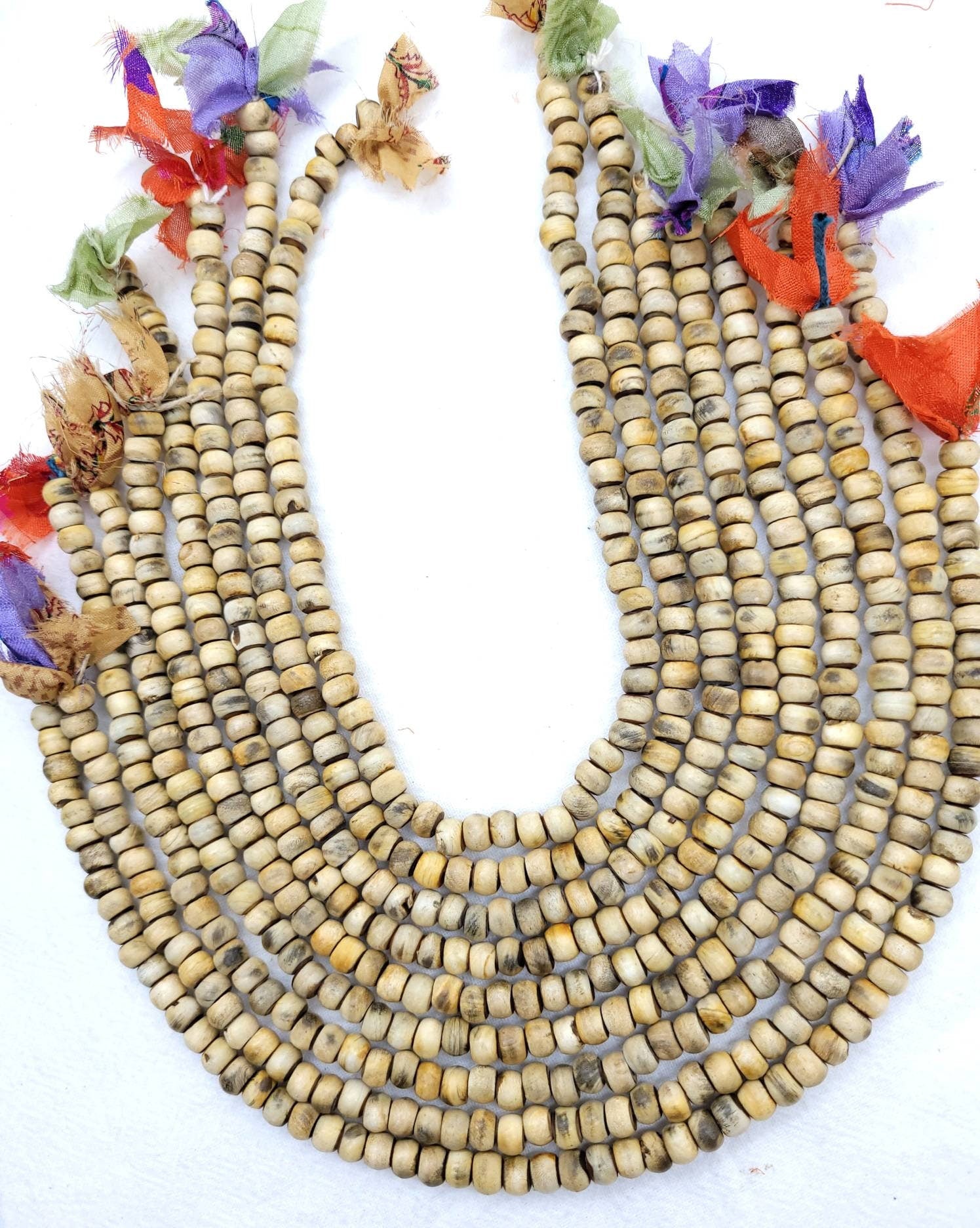 Beautiful Horn Bone Beads 6-8mm / Strand Length 10" Inches 40-42 Beads / Tribal / Boho / Ethnic / Navajo / Jewelry Supplies.