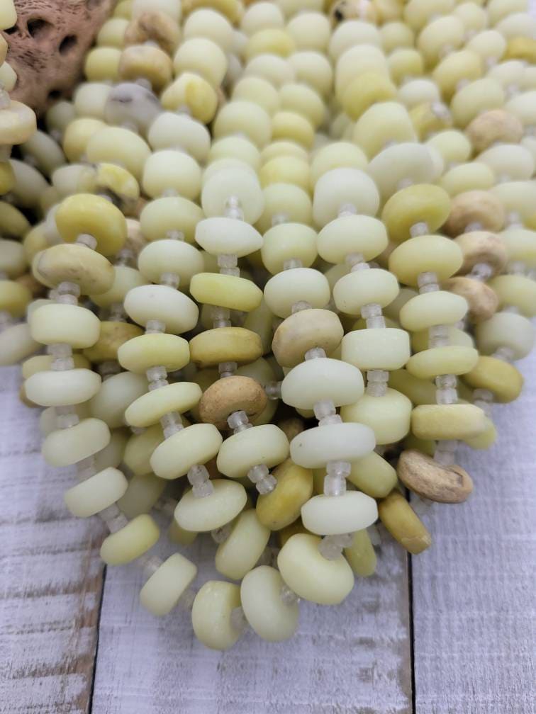 Natural Lemon Calcite Not Dyed/Genuine Calcite Disc Beads From Afghanistan / Choose Strand Length 7 "Or 14" 9-10mm x 4-5mm/Jewelry Supplies.