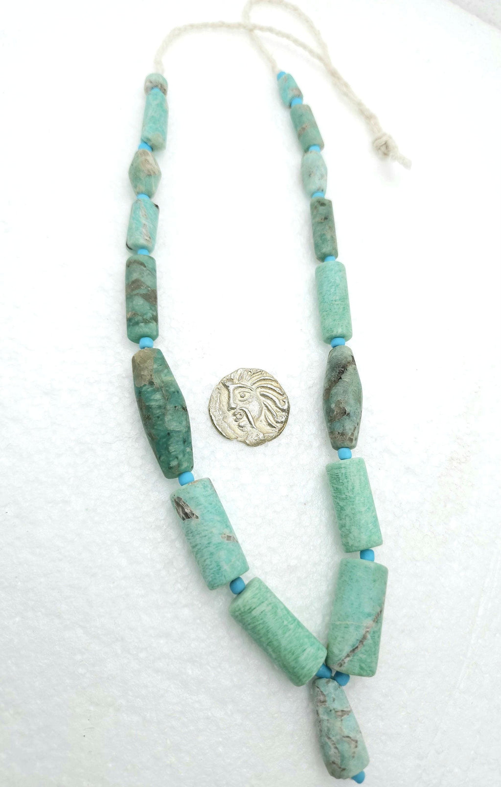 Vintage Amazonite Afghani Beads, Beads Excavated From Afghanistan, Genuine Amazonite Rough Cut, Jewelry Making Beads, Strand 16-17" 7-39mm