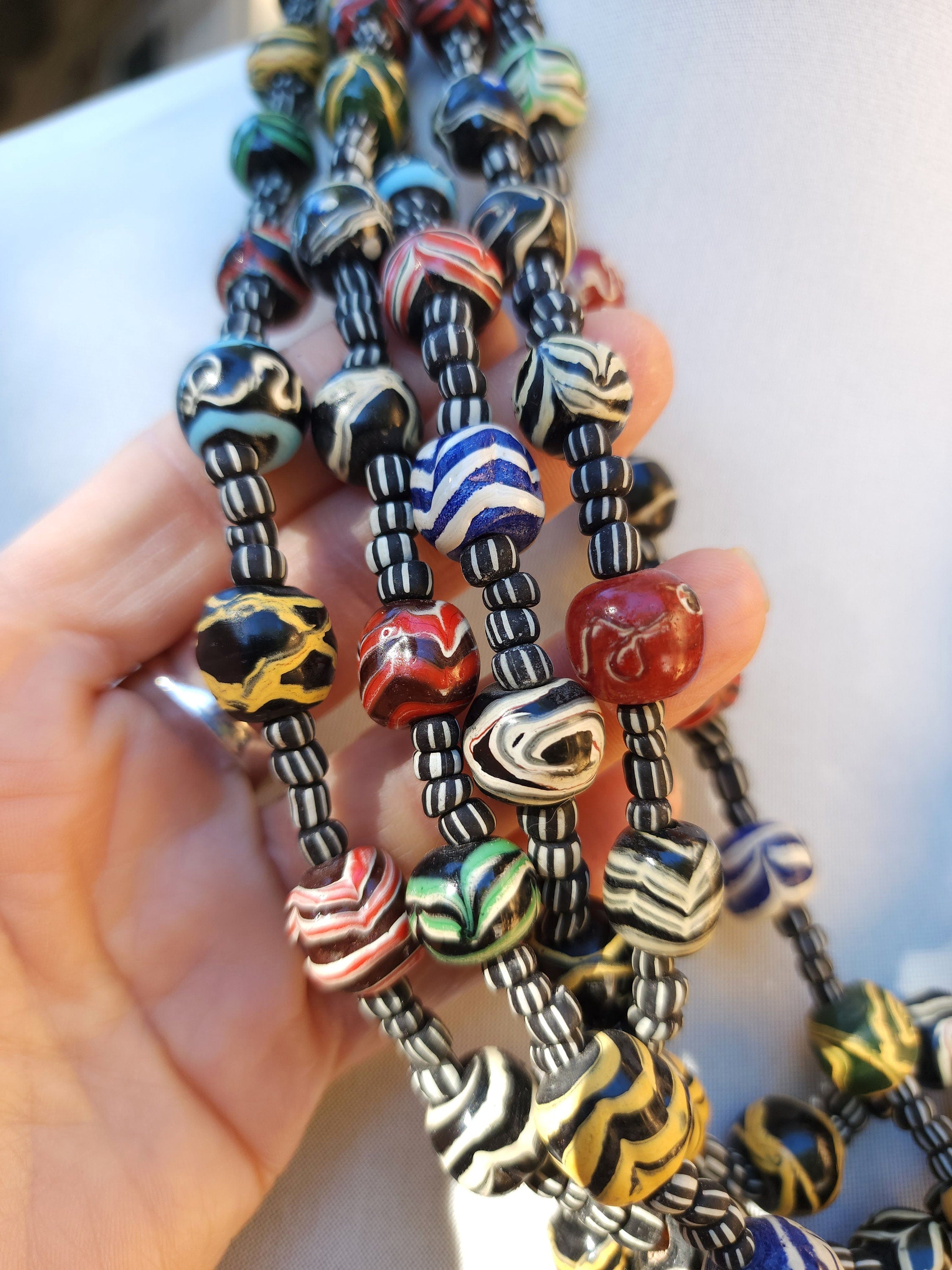 Java Glass Beads Variable Necklace 14" Variable 4-14mm / Gooseberry Beads / Option to choose / Jewelry Making Supplies.