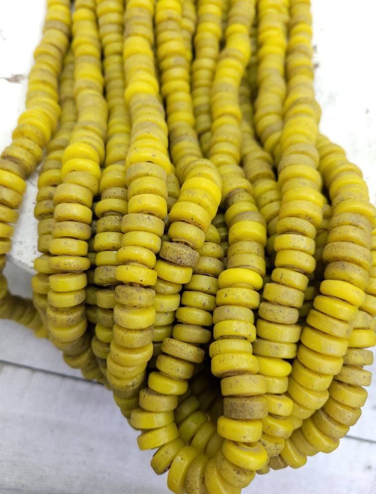 Glass Beads With Rustic Accent / Choose 9-10mm Or 11-12mm Strand 10" Long / Indonesian / Java / Thailand / Jewelry Making Supplies / Craft.