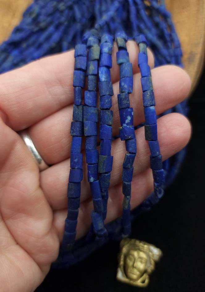 Beautifull Genuine Lapislázuli From Afghanistan Full Strand 15" 5mmx5-6mm 67-72 Beads /Jewelry Supplies.