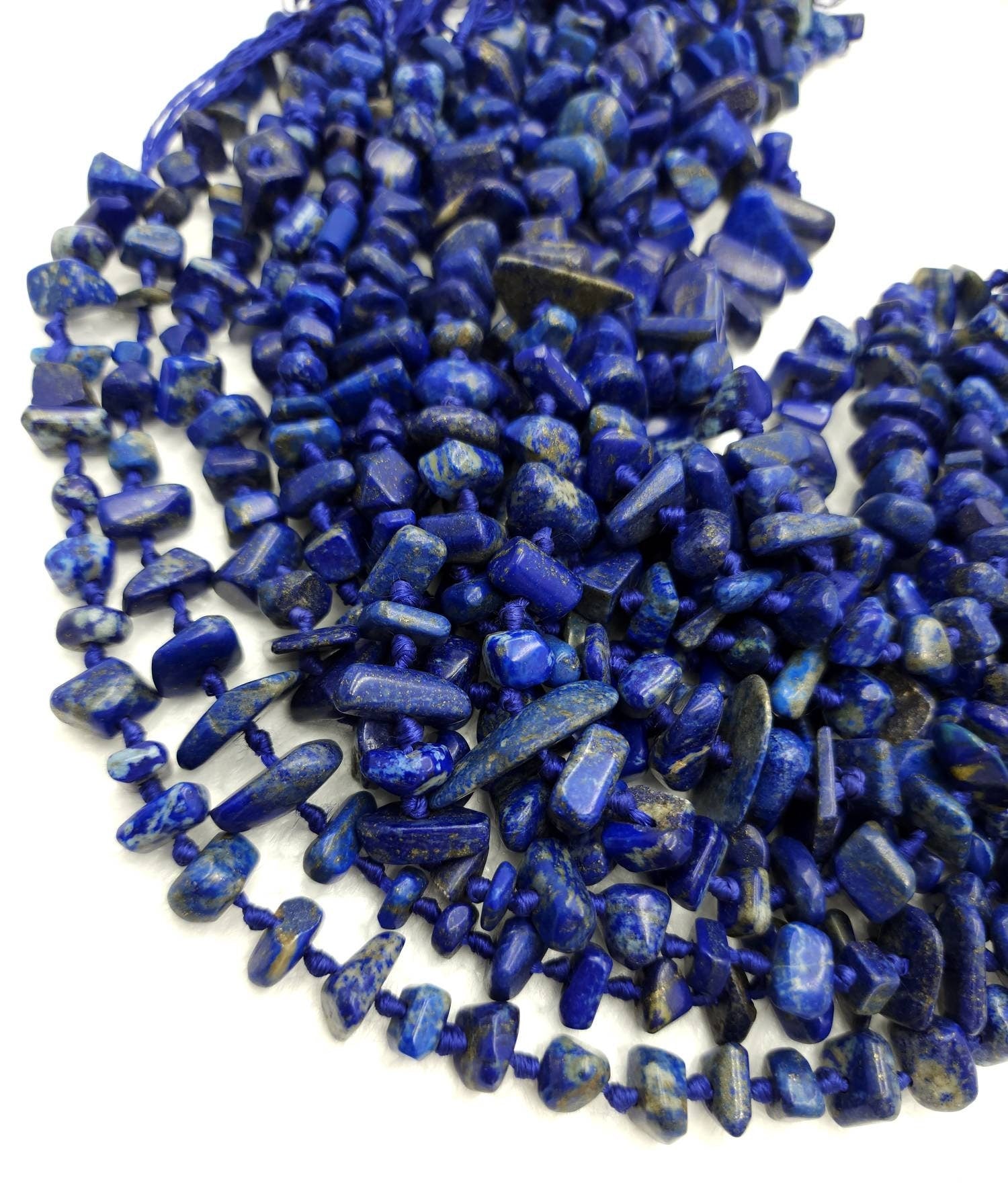 40-46 Chunk Afghani Lapis Lazuli Strand 15-16" 6-15x8-20mm Genuine Lapis Lazuli Stone / Healing Stones / Natural Beads / Jewelry Supplies.