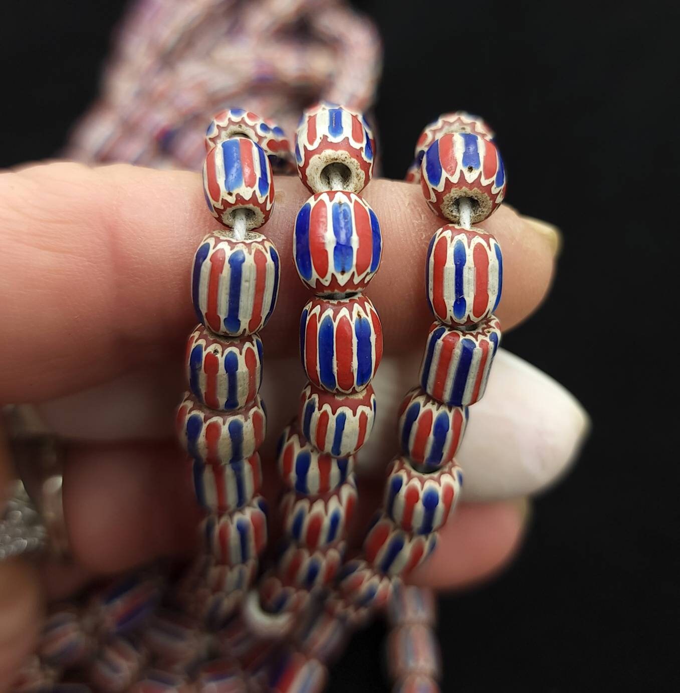 Chevron Multilayer Beads From Java Indonesia / 6-9mm Choose Strand Length 20" inches 62-68 Beads OR Half Strand / Jewelry Supplies / Craft