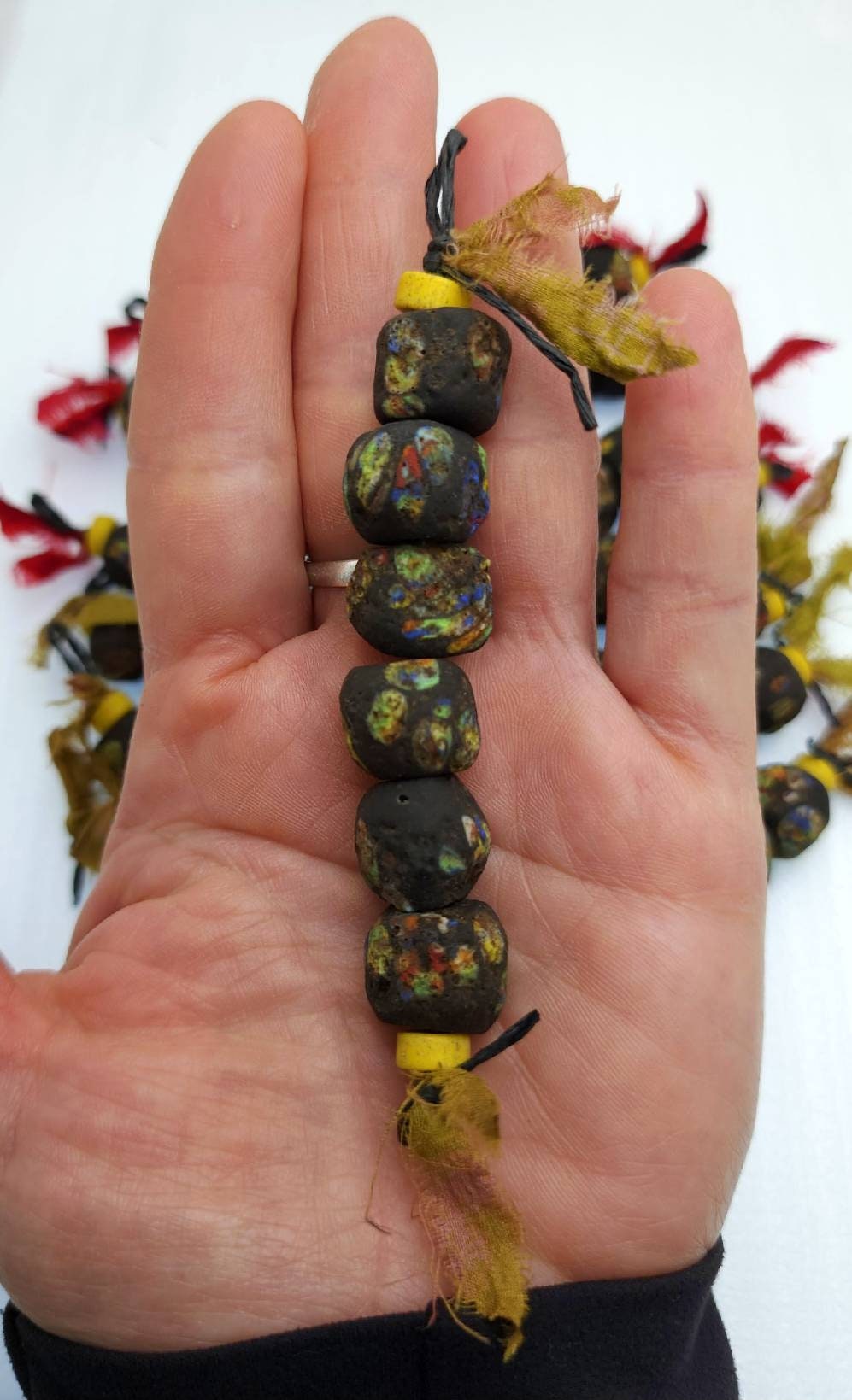 Graduated Strand of Very Old Beads Like Hebron 12-14mm Option to Choose 10 or 5 Beads / Ancient Tribal Beads / Vintage / Jewelry  Supplies.