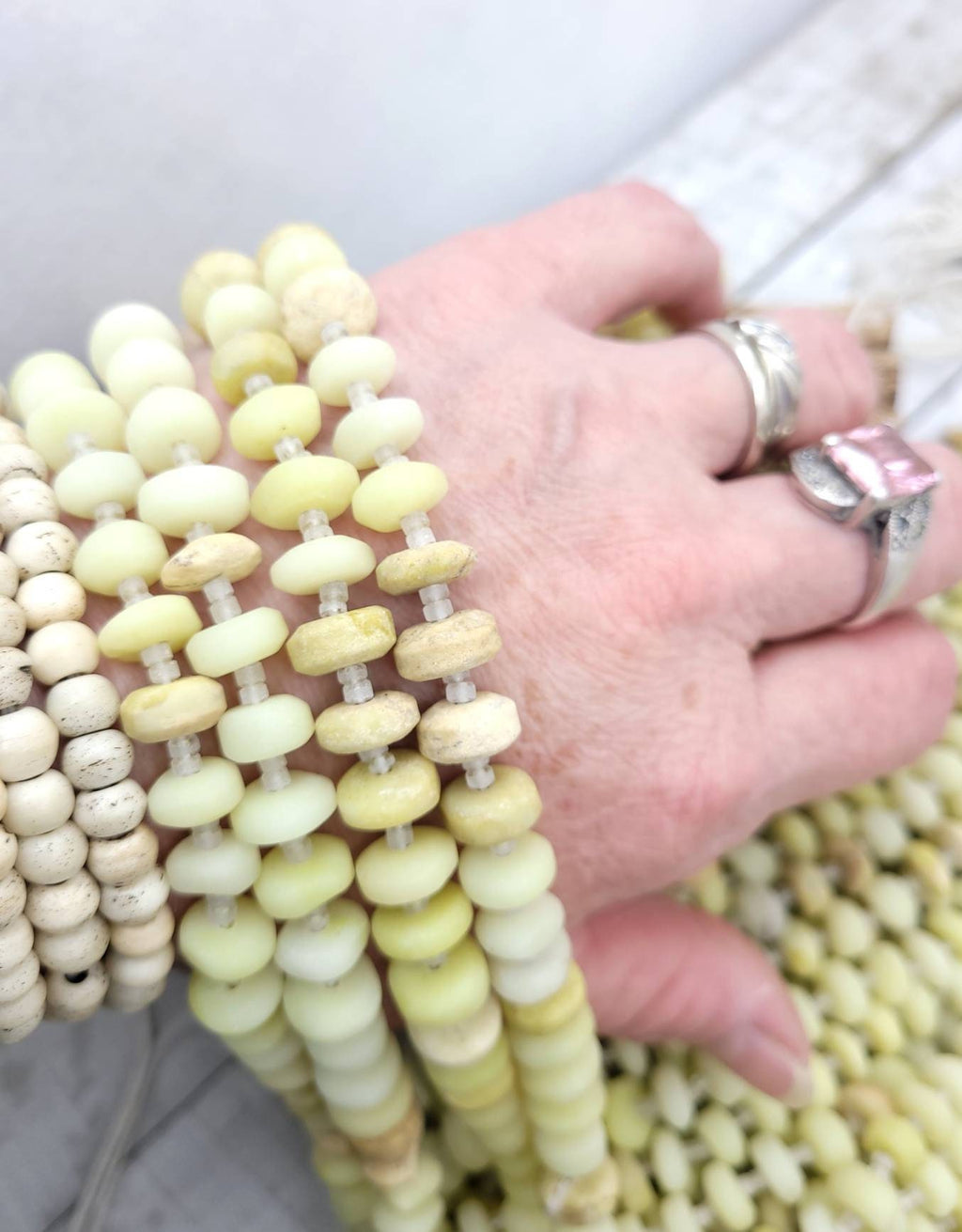 Natural Lemon Calcite Not Dyed/Genuine Calcite Disc Beads From Afghanistan / Choose Strand Length 7 "Or 14" 9-10mm x 4-5mm/Jewelry Supplies.