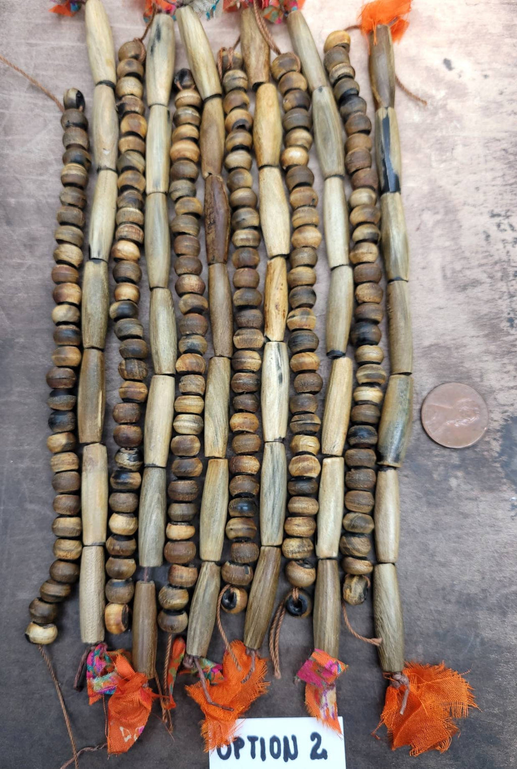 Handmade Horn Bone Beads/Two Strand Lot of Horn Bone Beads / Jewelry Supplies.