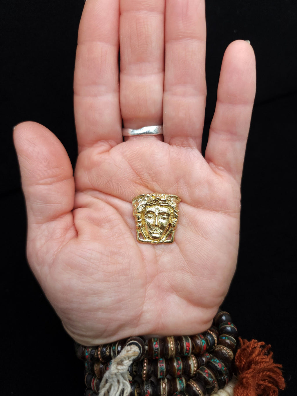 Raw Brass Medusa OR Fine Silver Medusa .99 Pendant, Mythological Face, Jewelry Supplies