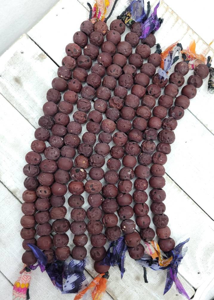 Himalayan Glass Beads / Rustic Beads Antique Accent 15 Beads or 20 Beads Choose Option / Jewelry Supplies / Ethnic / Tribal