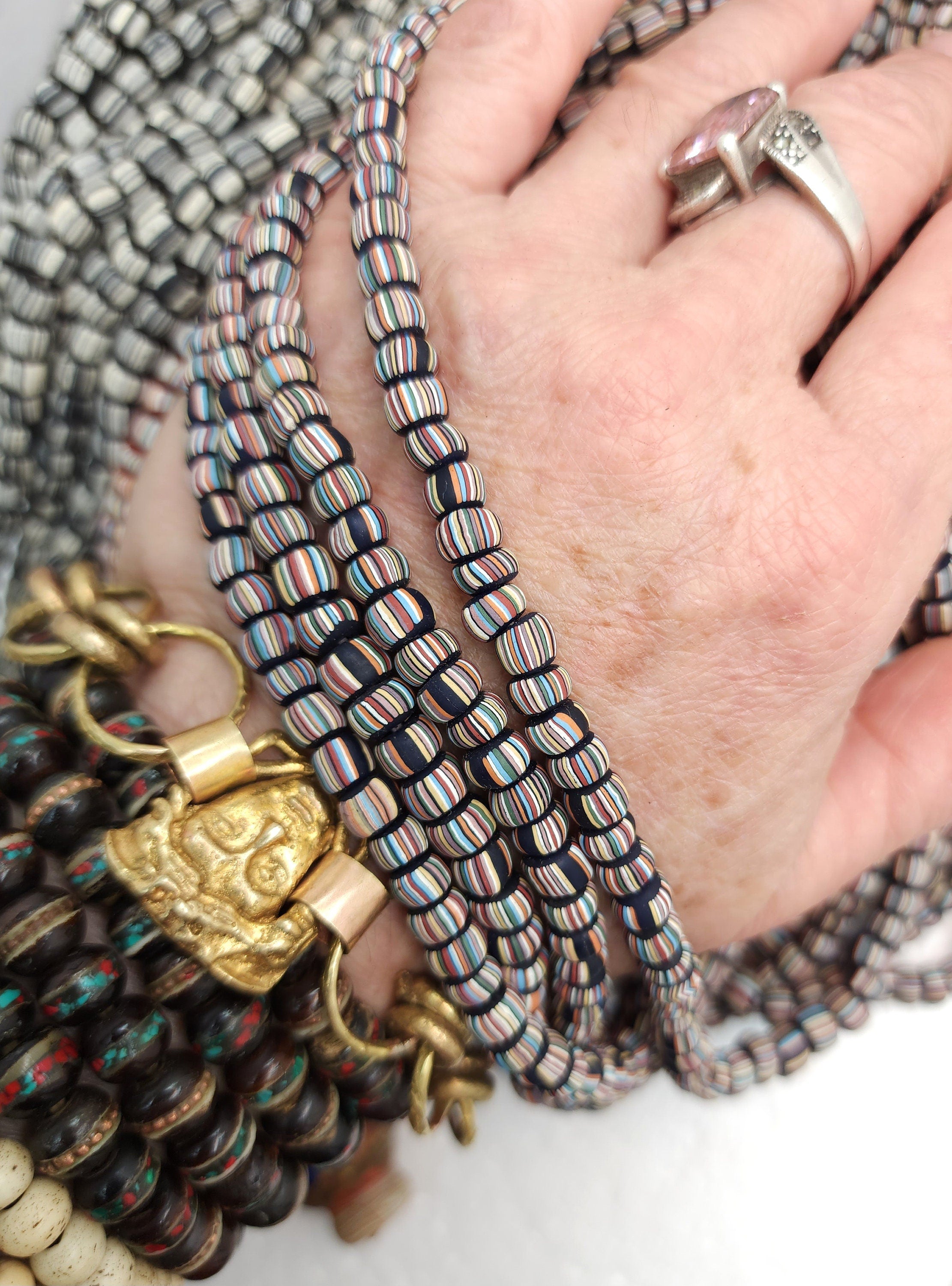 Full Strand 23" Venetian Style Currant Glass Beads 5-6mm Option To Choose / Jewelry Supplies / Java Lampwork beads / Indonesia