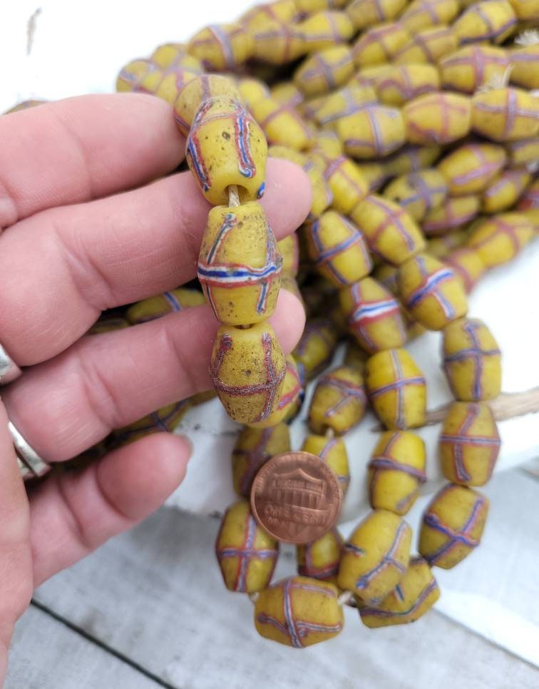 Ethnic Bicone Beads Java french Beads / Venetian Cross Beads with Rustic Accent / Strand of 12 beads 16-20×13-15mm / Jewelry Making Supplies
