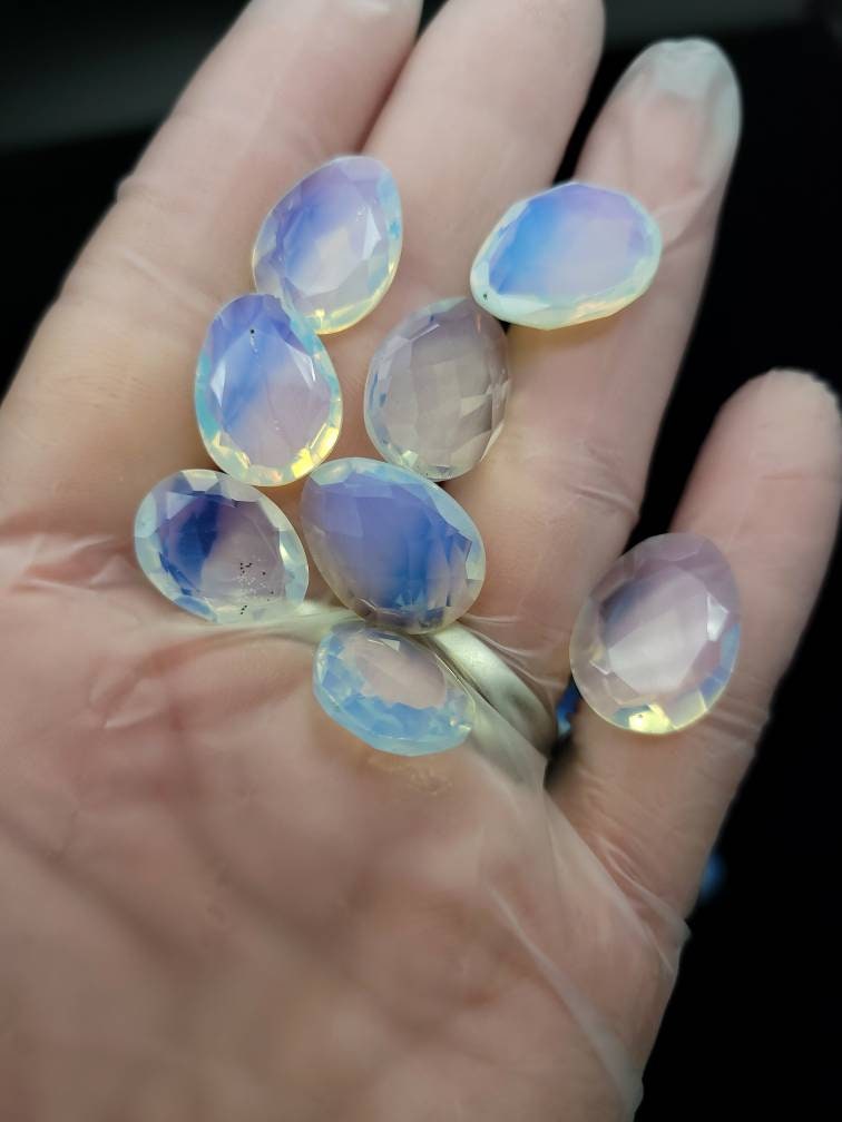 Beautiful Opalite Fire Opal Flat Back Rose Cut Cabochon 14-18mm.