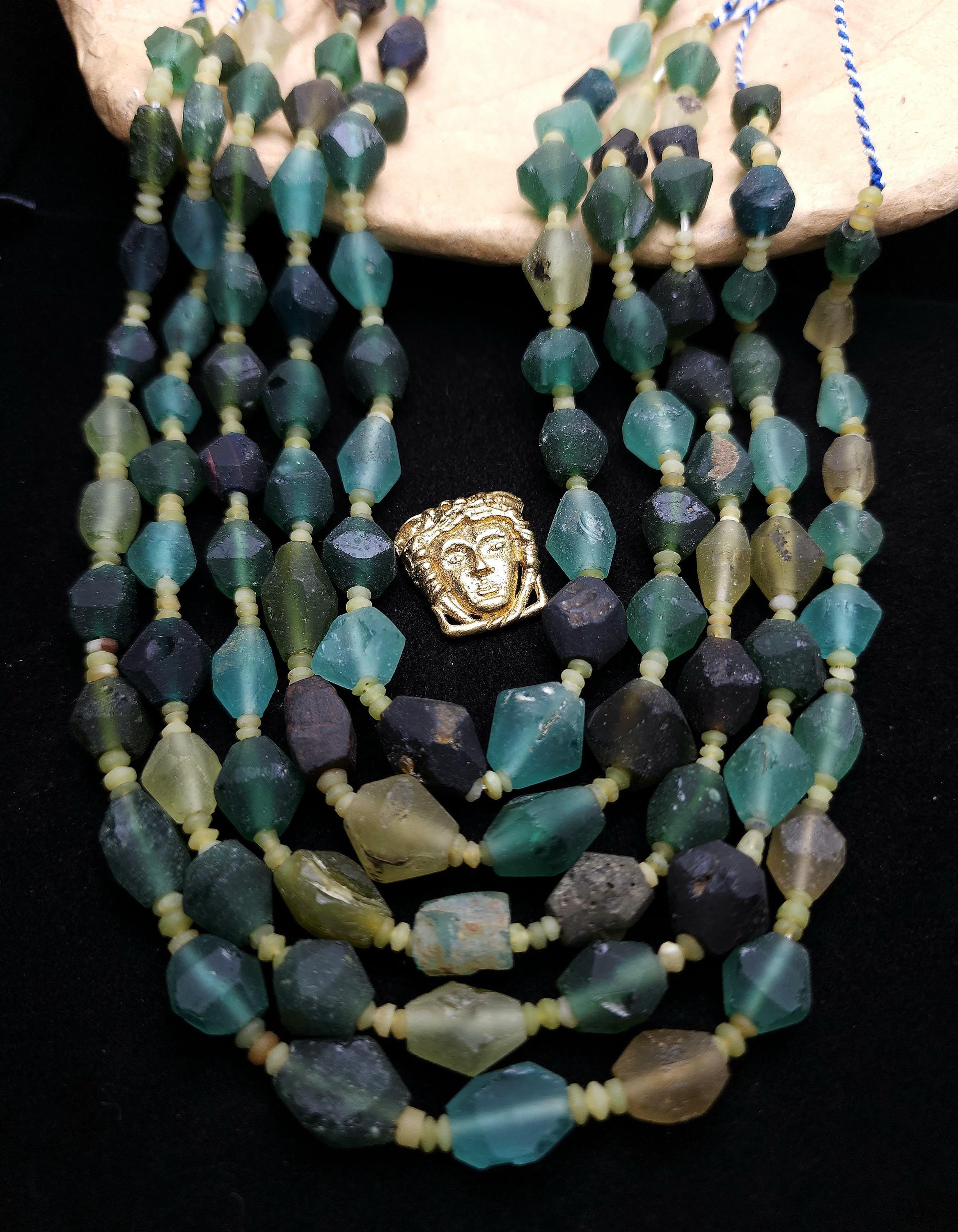 Genuine Ancient Roman Glass, Roman Glass Showing The Effects Of Age, Diamond-Shaped Beads Long 9mm-16mm, Jewelry Making Supplies