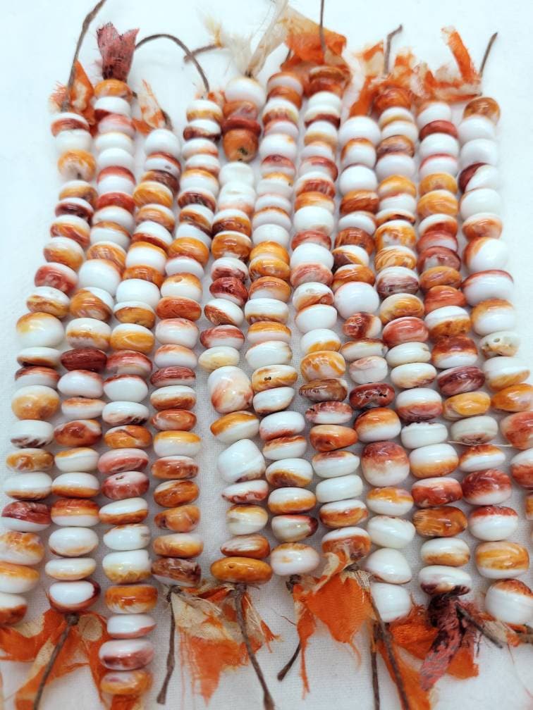 Spiny Oyster Shell Beads Irregular Size / 8-9mm / 10-12mm/Irregular Round / Orange Red White Purple / 5 inches.